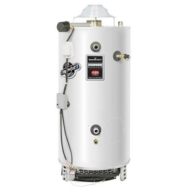 Bradford White 98 Gallon Commercial Gas (Liquid Propane) Atmospheric Vent ASME Water Heater with Flue Damper and Millivolt-Powered Technology