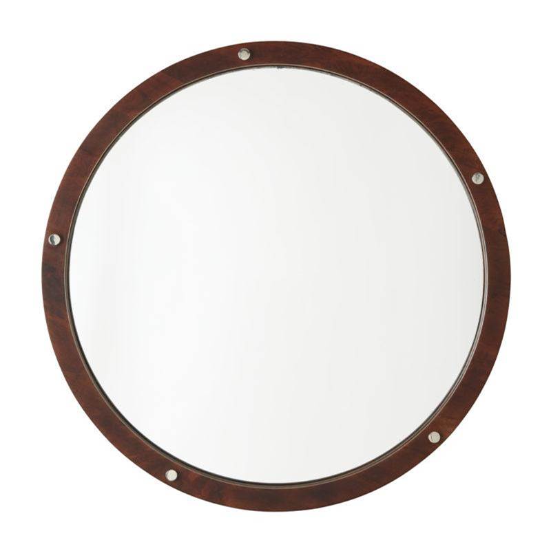 Capital Lighting Decorative Wooden Frame Mirror in Dark Wood and Polished Nickel