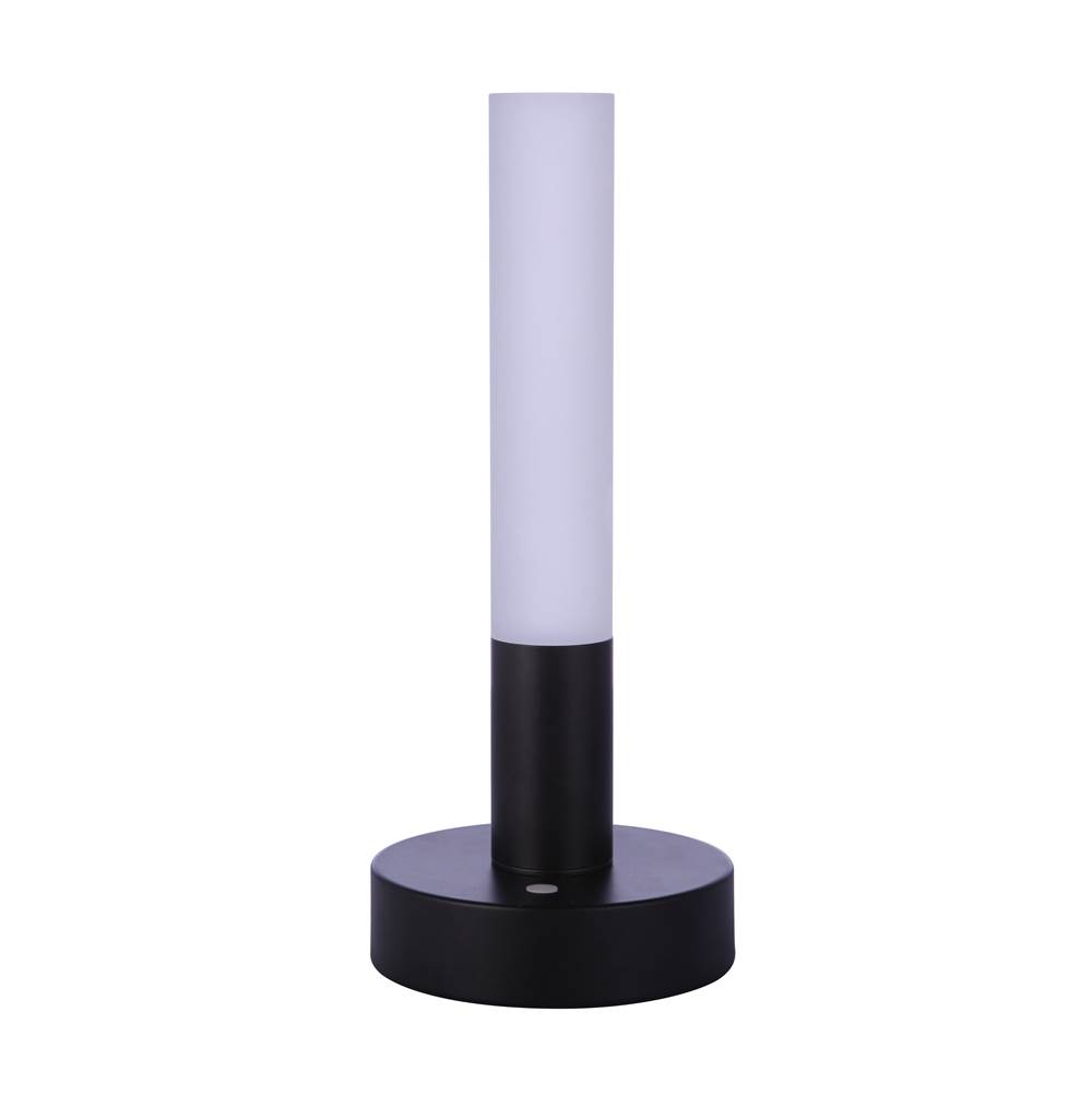 Craftmade Indoor Rechargeable Dimmable LED Cylinder Portable Lamp with Glass Shade, FB