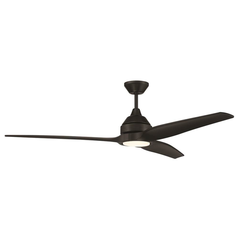 Craftmade 60'' Limerick Ceiling Fan in Flat Black with Flat Black Blades, Remotes and LED Light included