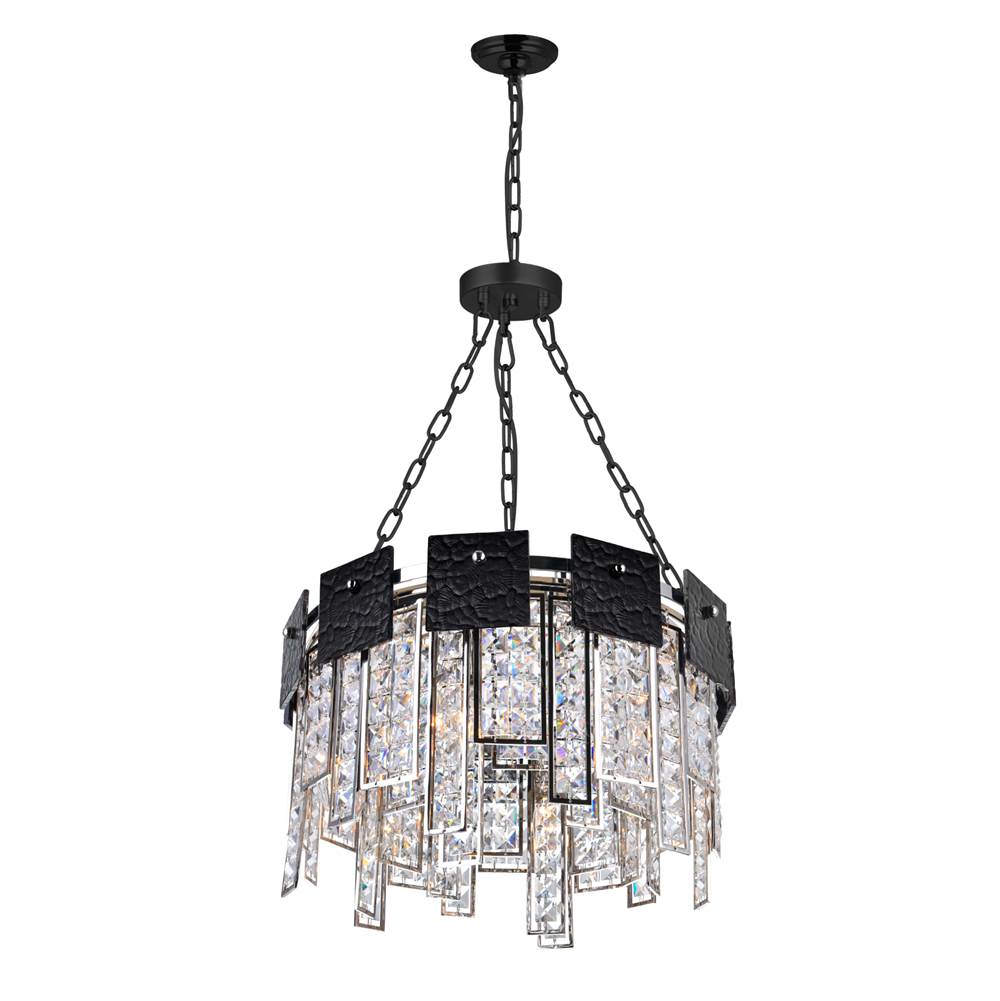 CWI Lighting Glacier 6 Light Down Chandelier With Polished Nickel Finish