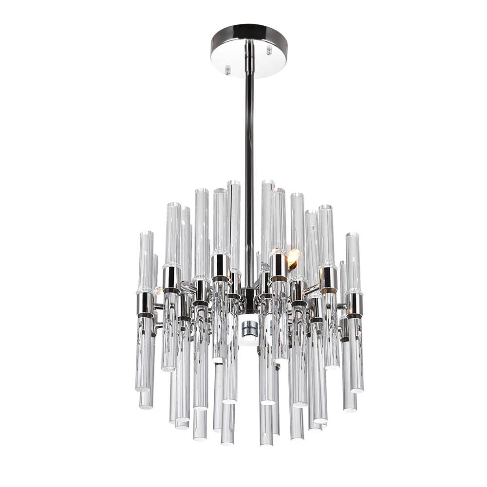 CWI Lighting Miroir 3 Light Mini Chandelier With Polished Nickel Finish