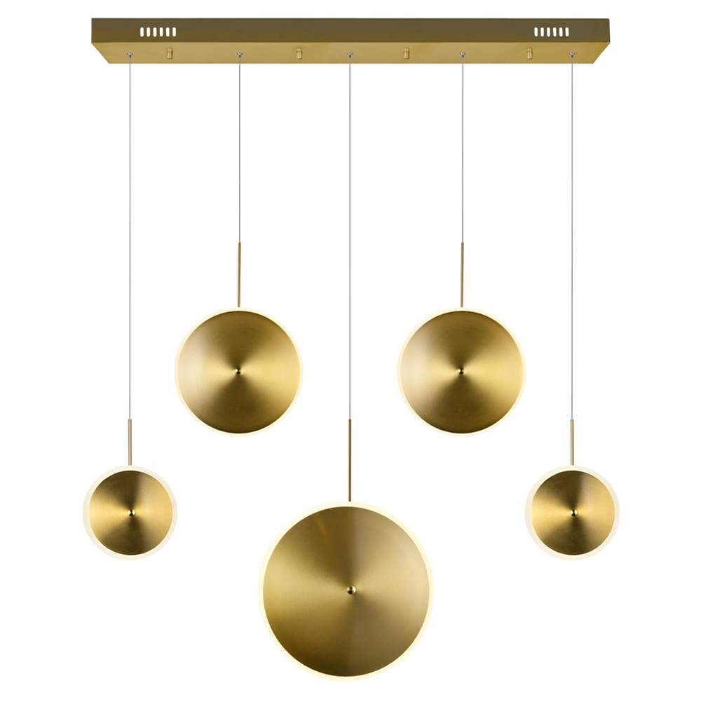 CWI Lighting Ovni LED Island/Pool Table Chandelier With Brass Finish