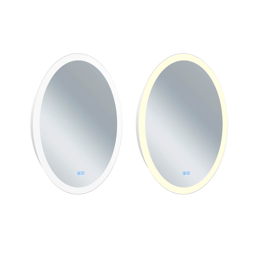 CWI Lighting Agostino Oval Matte White LED 22 in. Mirror From our Agostino Collection