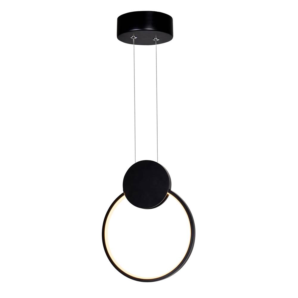 CWI Lighting Pulley 8 in LED Black Mini Pendant