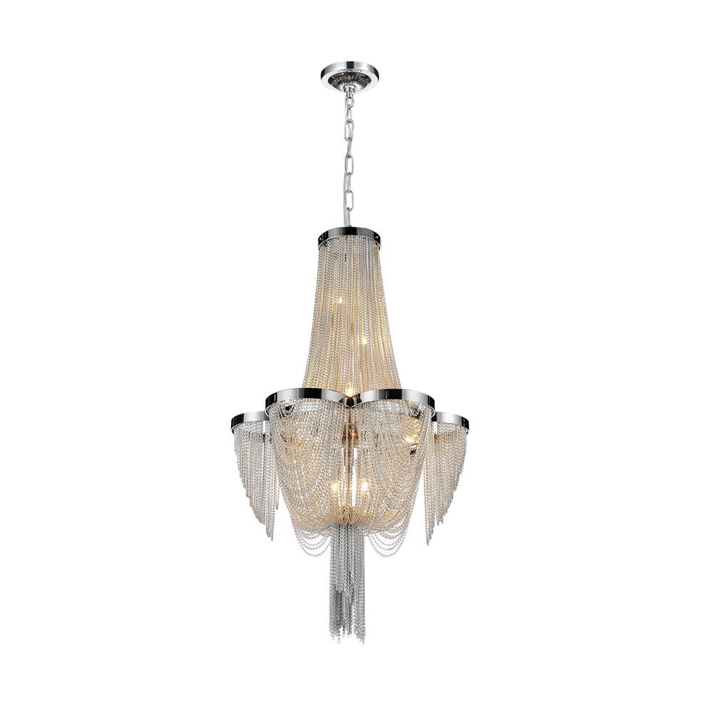 CWI Lighting Taylor 7 Light Down Chandelier With Chrome Finish