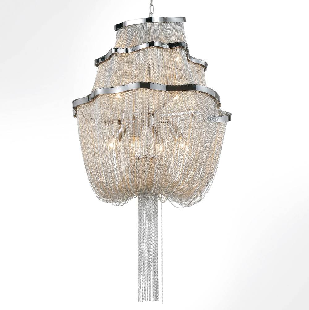 CWI Lighting Secca 9 Light Down Chandelier With Chrome Finish