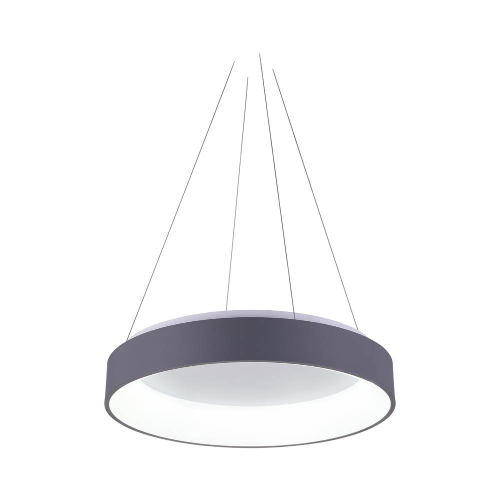 CWI Lighting Arenal LED Drum Shade Pendant With Gray and White Finish