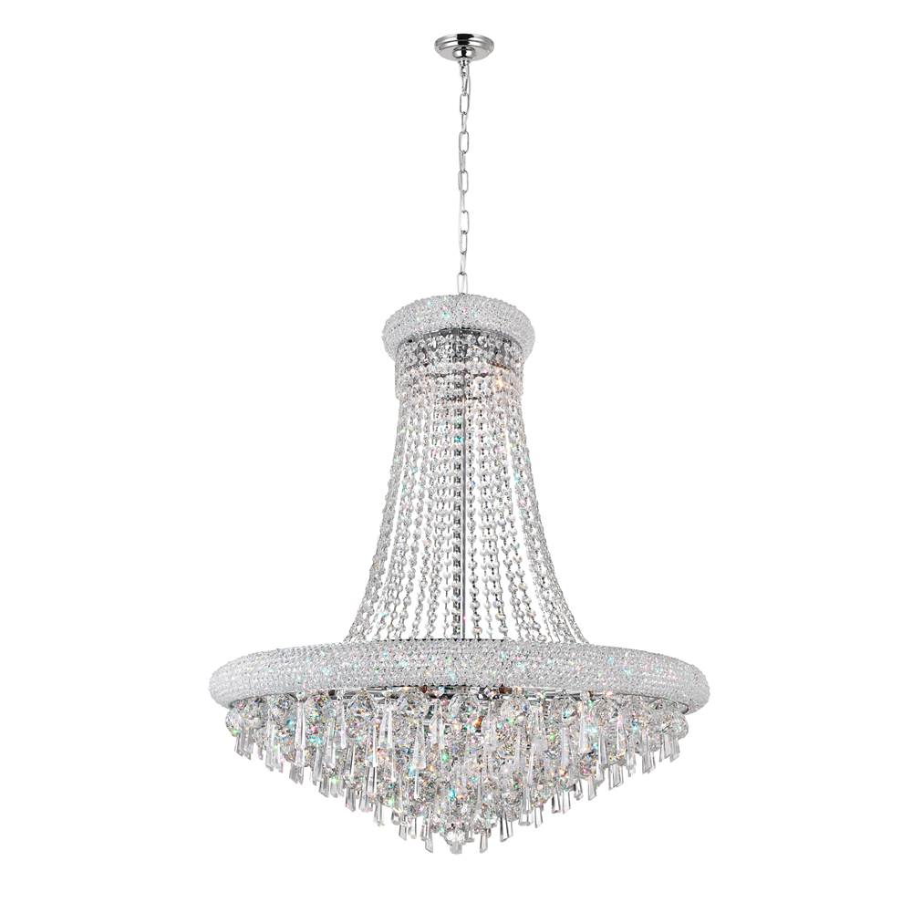 CWI Lighting Kingdom 18 Light Down Chandelier With Chrome Finish