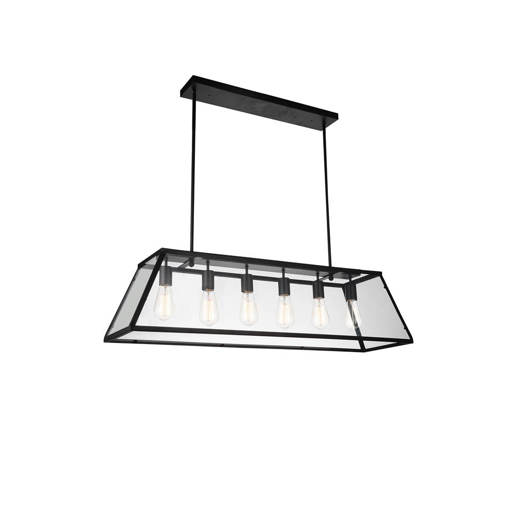 CWI Lighting Alyson 6 Light Down Chandelier With Black Finish