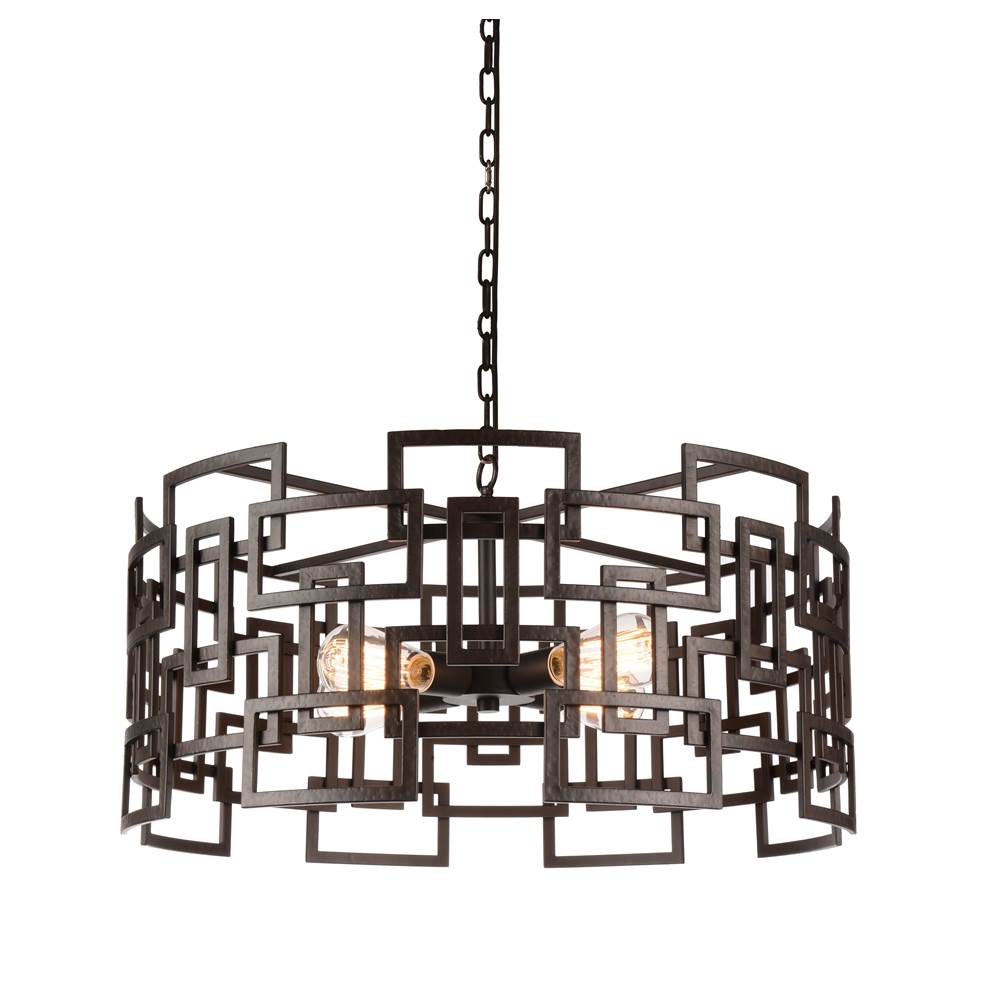 CWI Lighting Litani 4 Light Down Chandelier With Brown Finish