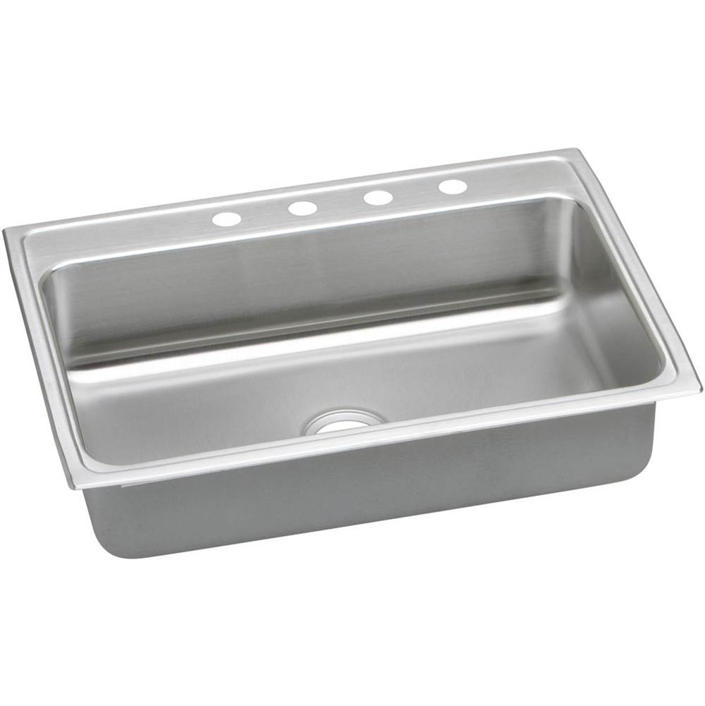Elkay Lustertone Classic Stainless Steel 31'' x 22'' x 6'', 3-Hole Single Bowl Drop-in ADA Sink with Quick-clip