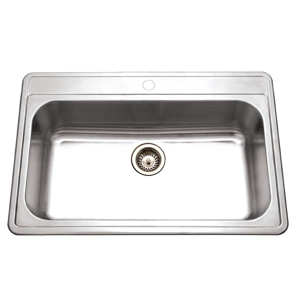 Hamat Topmount Stainless Steel 1-Hole Large Single Bowl Kitchen Sink