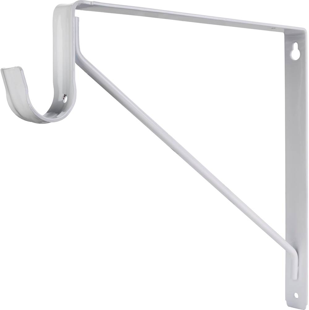Hardware Resources White Shelf Bracket with Rod Support for 1-5/16'' Round Closet Rods