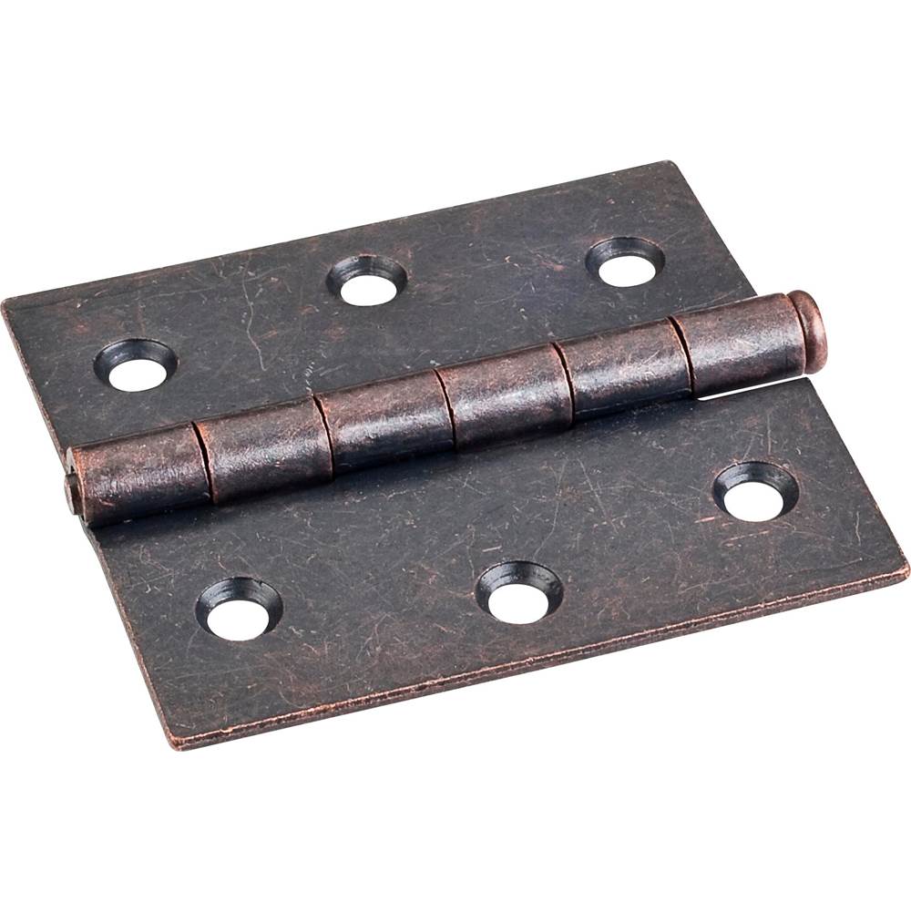 Hardware Resources Dark Antique Copper Machined 3'' x 2-3/4''  Single Full Swaged Butt Hinge
