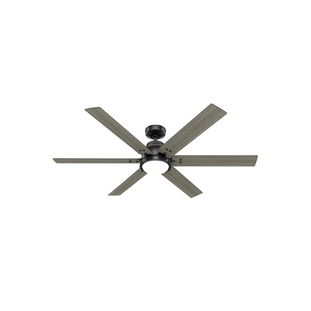 Hunter 60 inch WiFi Gravity Matte Black Ceiling Fan with LED Light Kit and Handheld Remote