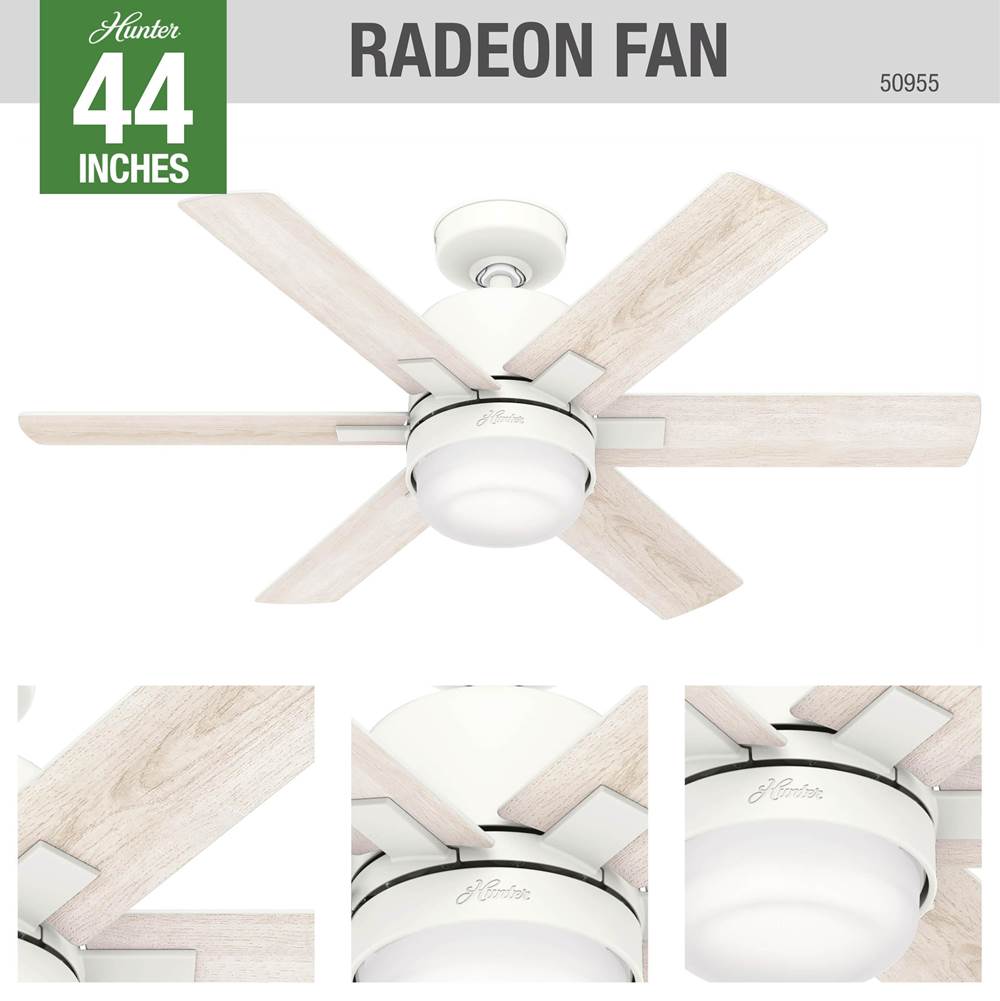 Hunter 44'' Radeon Smart Fan - Matte White