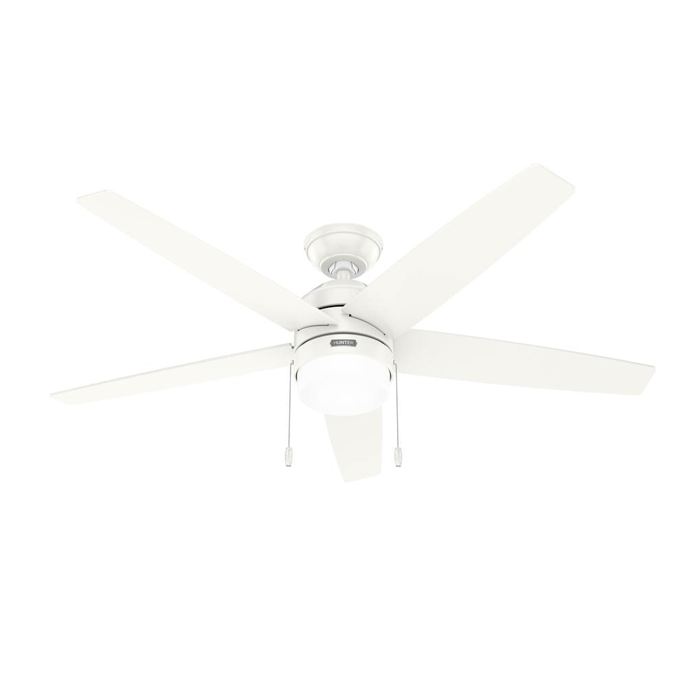 Hunter 52 inch Bardot Fresh White Ceiling Fan with LED Light Kit and Pull Chain