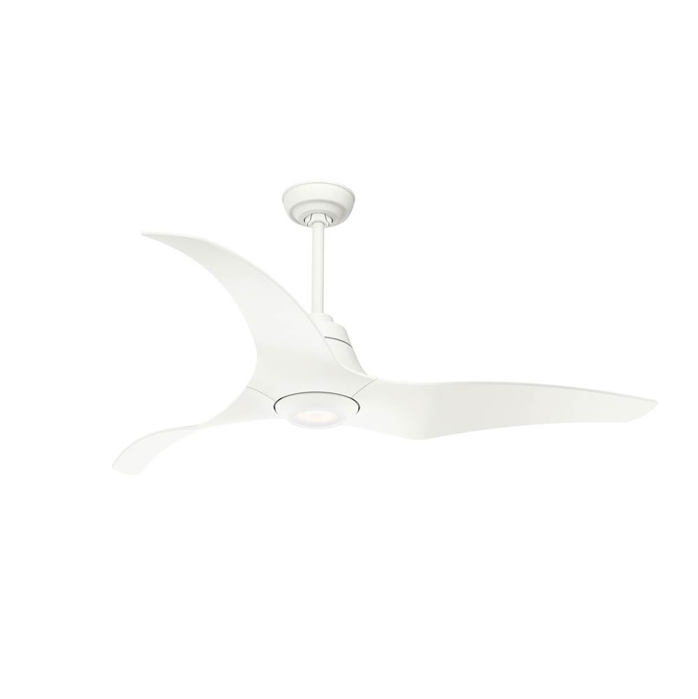 Hunter 60 inch Arwen Porcelain White Damp Rated Ceiling Fan with LED Light Kit and Handheld Remote