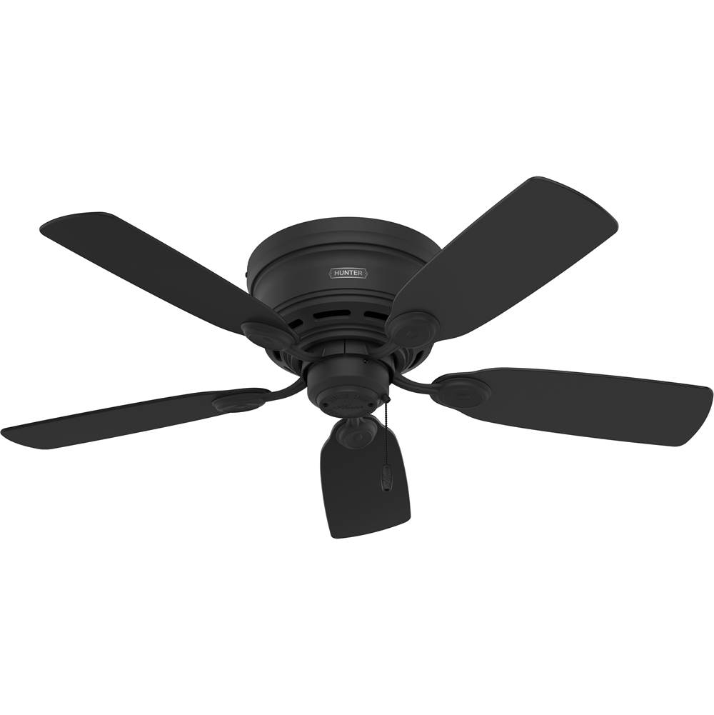 Hunter 42 inch Low Profile Matte Black Low Profile Ceiling Fan and Pull Chain