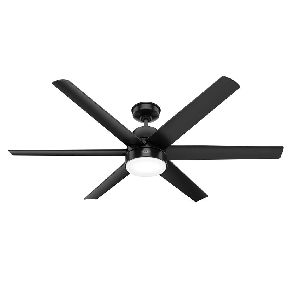 Hunter 60 inch Skysail Matte Black Wet Rated Ceiling Fan with LED Light Kit and Handheld Remote