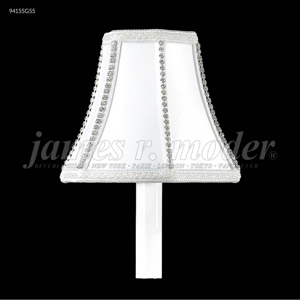 James R Moder Non-Tilt Silk Shade with Crystal Jewels