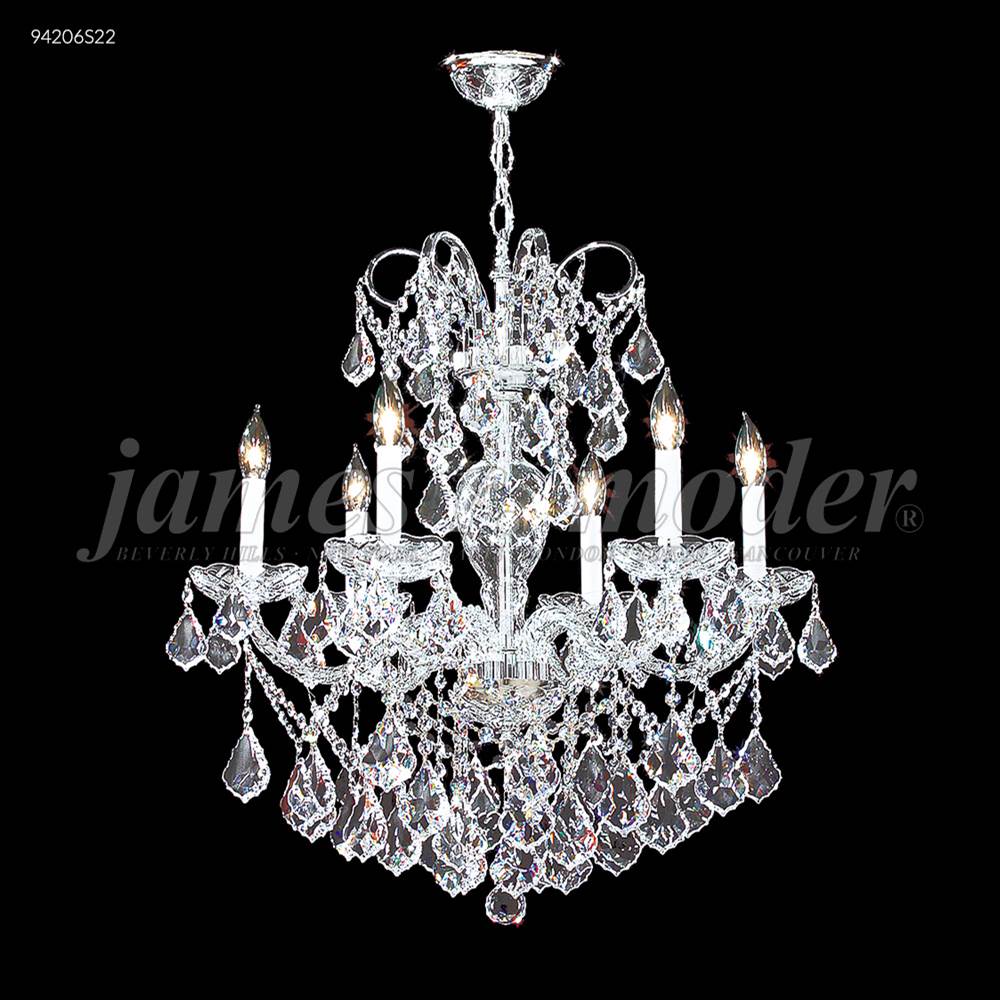 James R Moder Vienna 6 Glass Light Chandelier