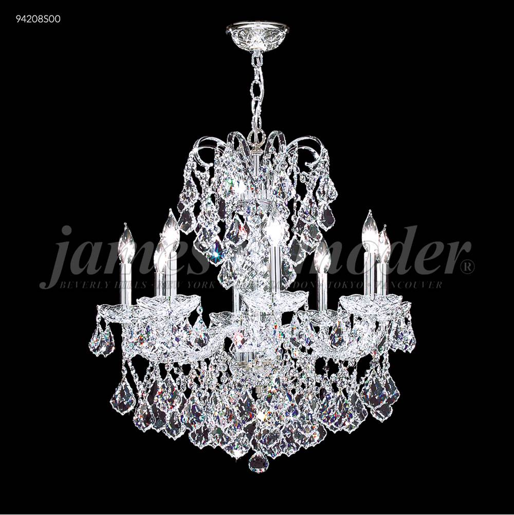 James R Moder Vienna 8 Glass Light Chandelier