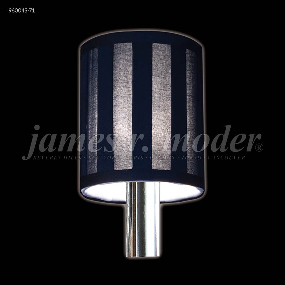 James R Moder Black Striped Fabric Non-tilt Shade