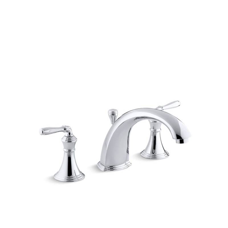Kohler Devonshire® Deck-/rim-mount bath faucet trim for high-flow valve with 8-15/16'' diverter spout and lever handles, valve not included