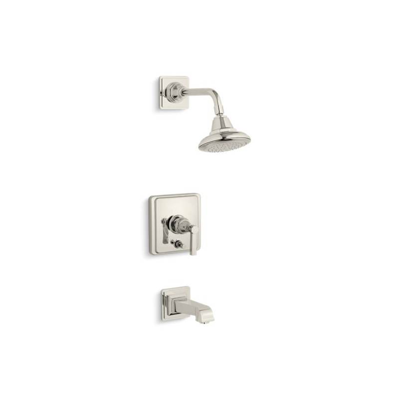 Kohler Pinstripe® Pure Rite-Temp® pressure-balancing bath and shower faucet trim with lever handle, valve not included
