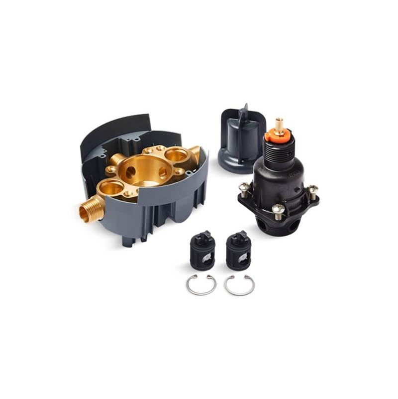 Kohler Rite-Temp® pressure-balancing valve body and cartridge kit with service stops