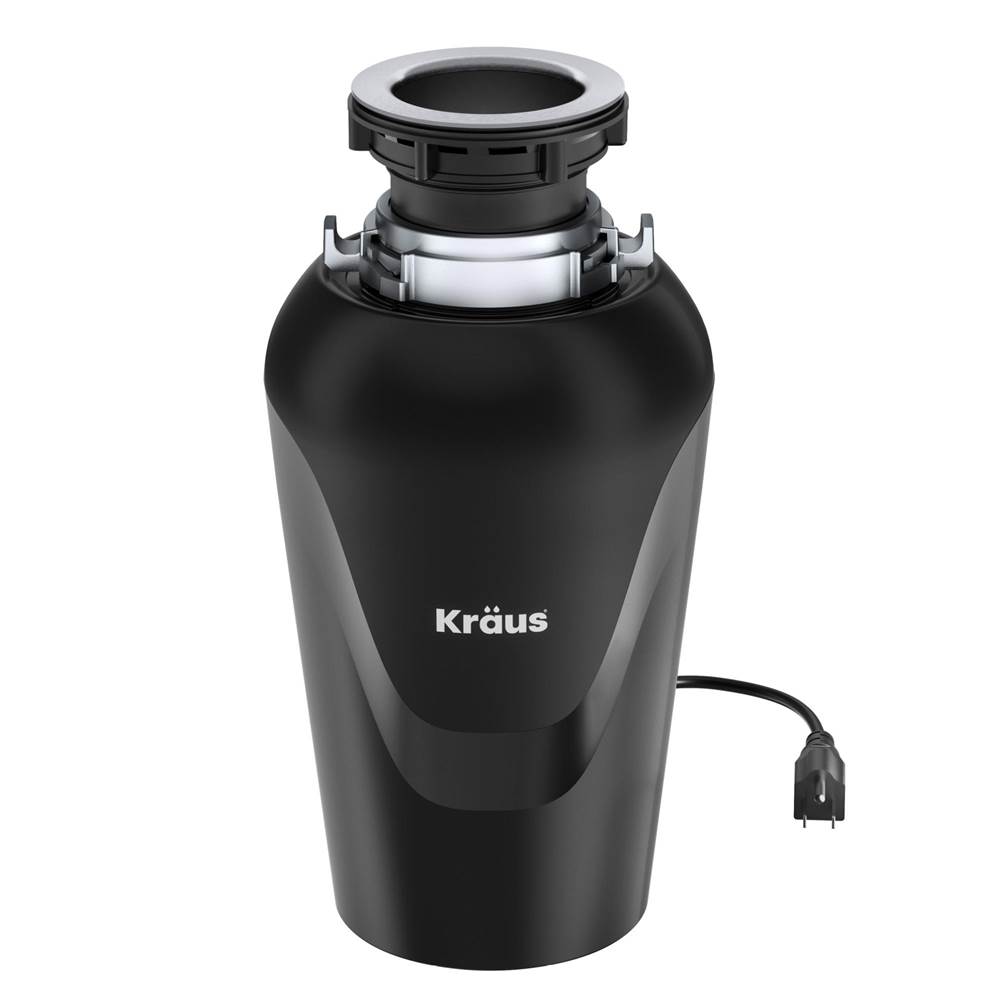 Kraus WasteGuard Continuous Feed Garbage Disposal with 3/4 hp Ultra-Quiet Motor for Kitchen Sinks with Power Cord and Flange Included