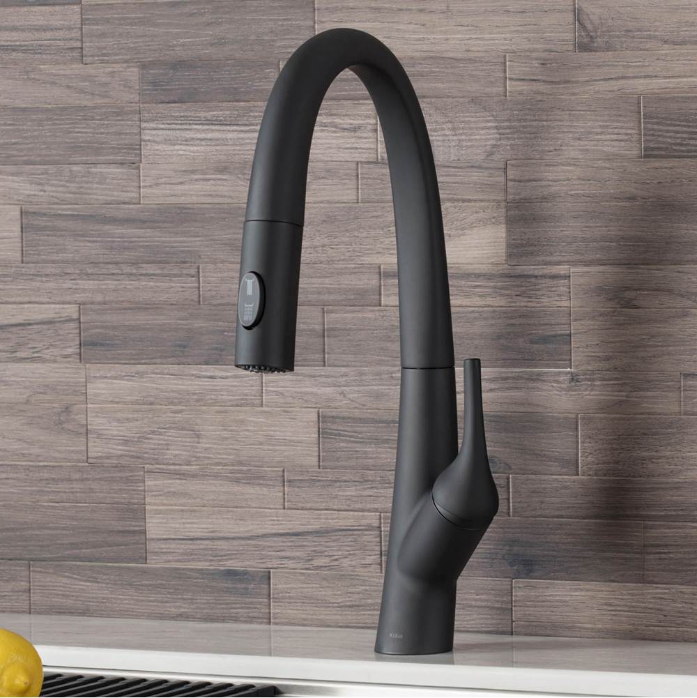 Kraus Arqo M Single Handle Pull-Down Kitchen Faucet in Matte Black