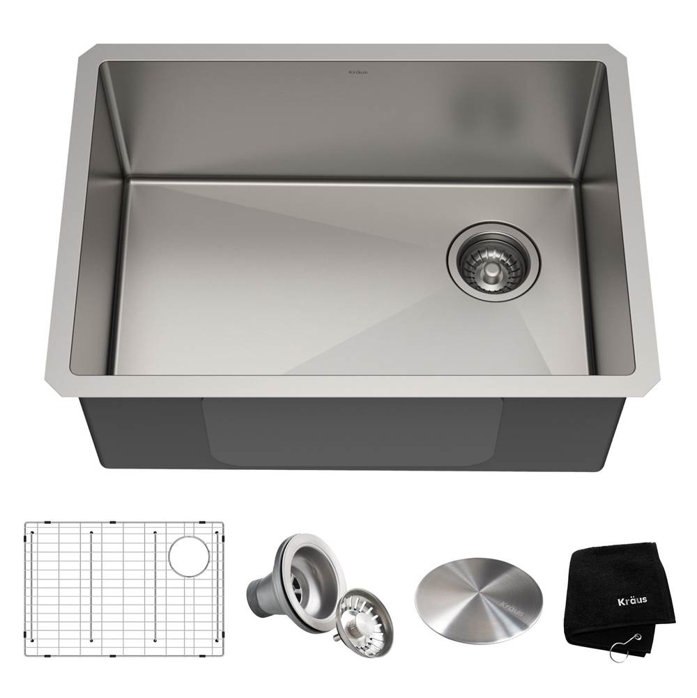 Kraus Standart PRO 25-inch 16 Gauge Undermount Single Bowl Stainless Steel Kitchen Sink