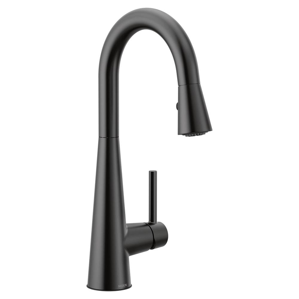 Moen Sleek Single-Handle Pull-Down Sprayer Bar Faucet Featuring Reflex and Power Clean in Matte Black