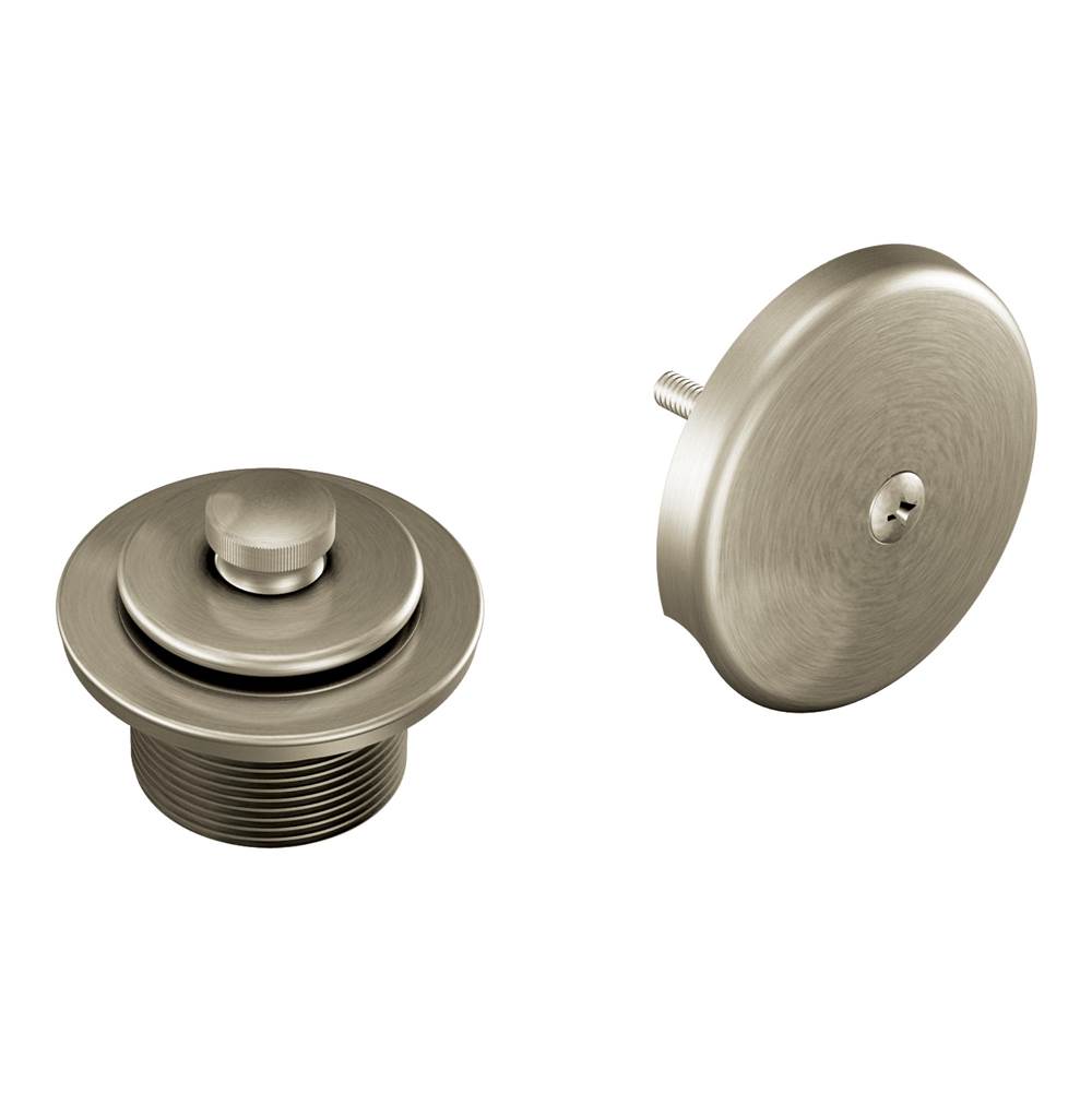 Moen Push-N-Lock Tub and Shower Drain Kit with 1-1/2 Inch Threads, Brushed Nickel