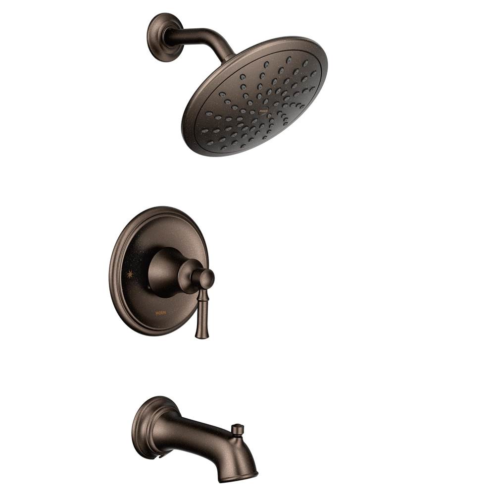 Moen Dartmoor Posi-Temp Rain Shower Single-Handle Tub and Shower Faucet Trim Kit in Oil Rubbed Bronze (Valve Sold Separately)