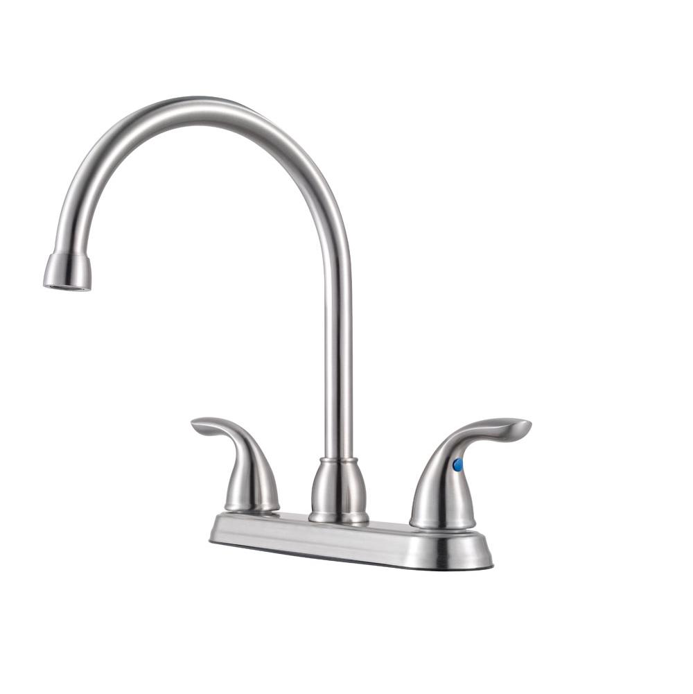 Pfister G136-200S - Stainless Steel - Two Handle High Arc Kitchen Faucet