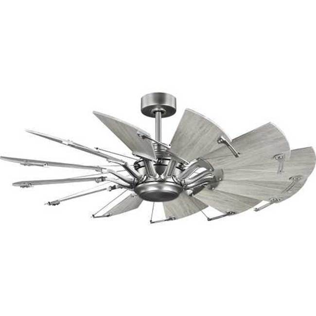 Progress Lighting Springer Collection 52-Inch Antique Nickel 12-Blade DC Motor Windmill Ceiling Fan