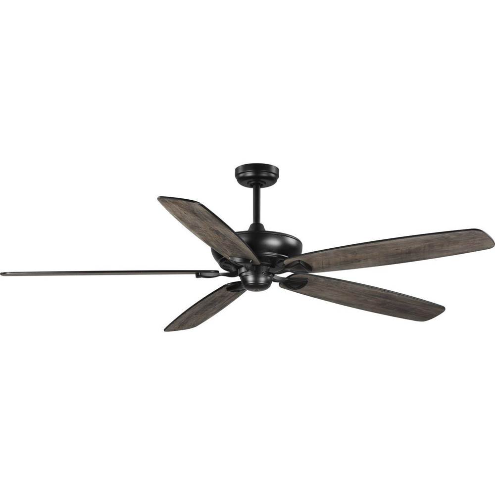 Progress Lighting Kennedale Collection 72-Inch Five-Blade DC Motor Transitional Ceiling Fan Rustic Charcoal/Matte Black