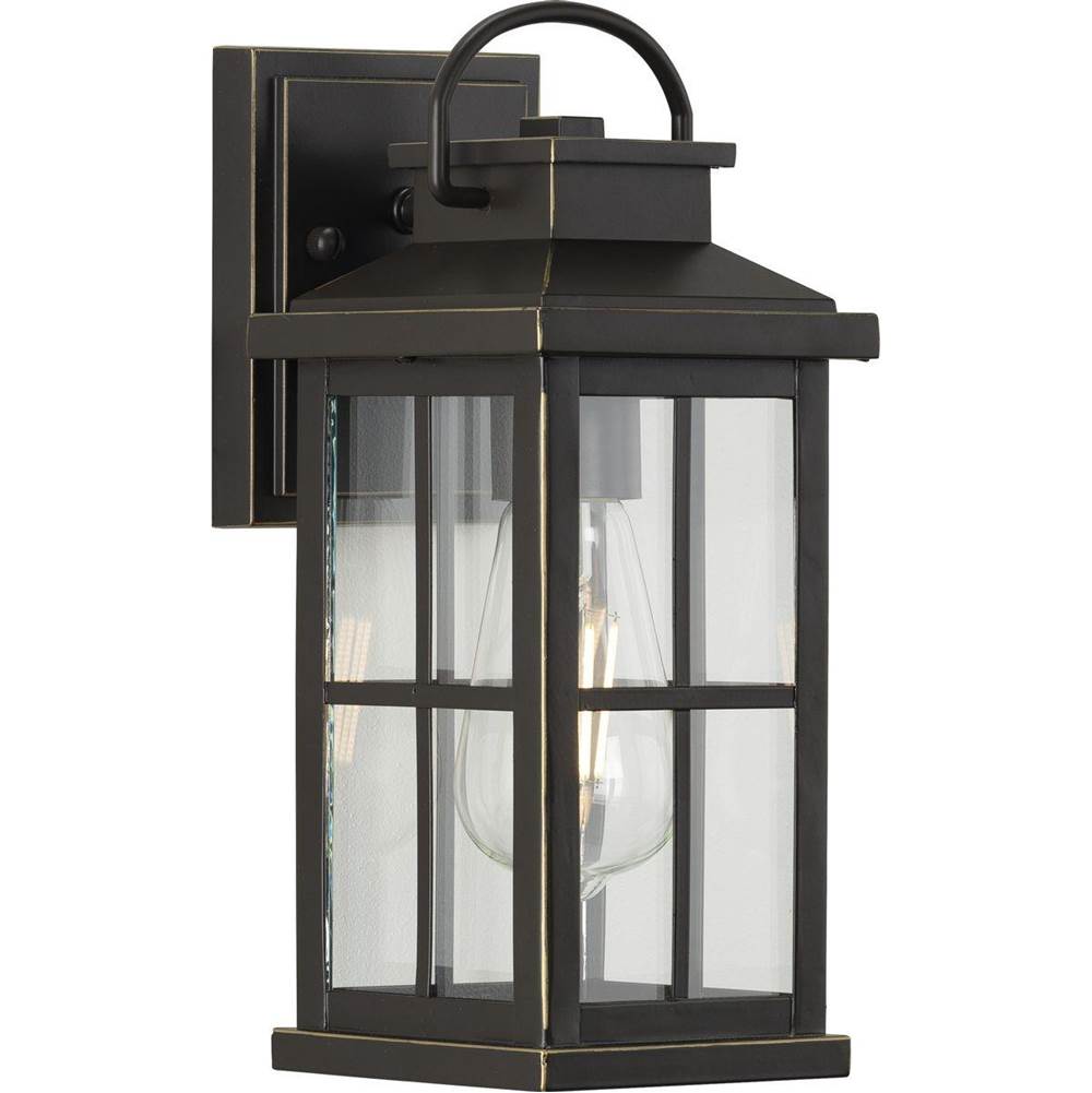 Progress Lighting Williamston Collection One-Light Antique Bronze and Clear Glass Transitional Style Small Outdoor Wall Lantern