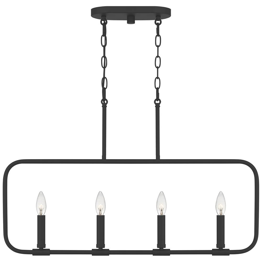 Quoizel Linear chandelier 4 light matte black