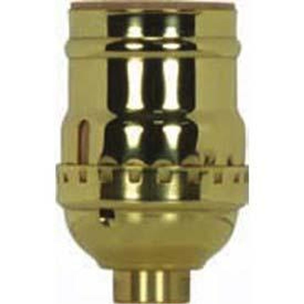 Satco Polished Solid Brass Short Keyless Socket 1/8