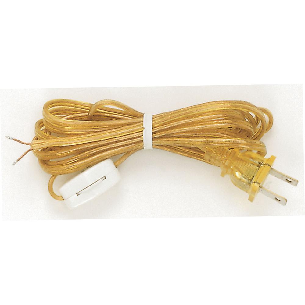 Satco 8 ft Clr Gold Cord Set with Switch