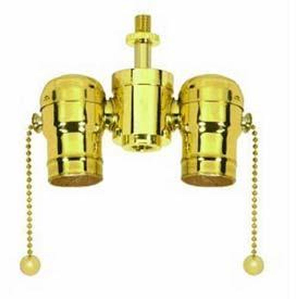 Satco Polished Brass 2 Light Cluster with 2 Pc Socket