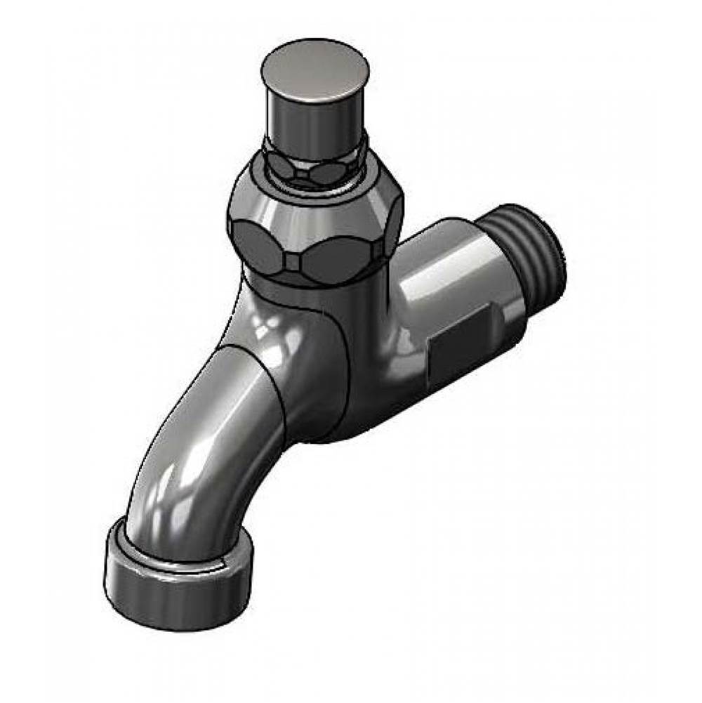 T&S Brass Sill Faucet: 1/2'' NPT Male Inlet, Loose Key Stop, 3-1/2'' Outlet to Center of Spout