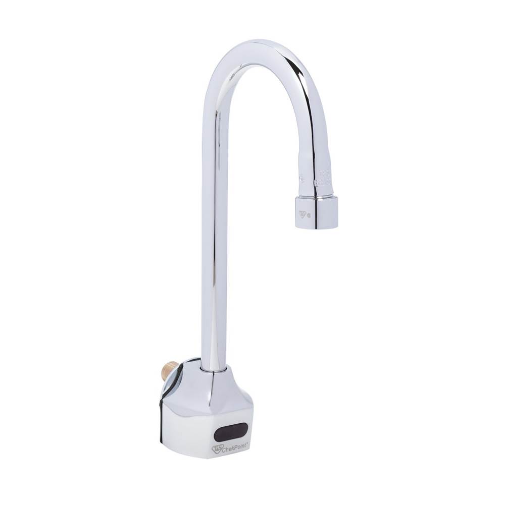 T&S Brass ChekPoint Electronic Sensor Faucet, Wall Mount, Gooseneck w/ 2.2 gpm Laminar Outlet