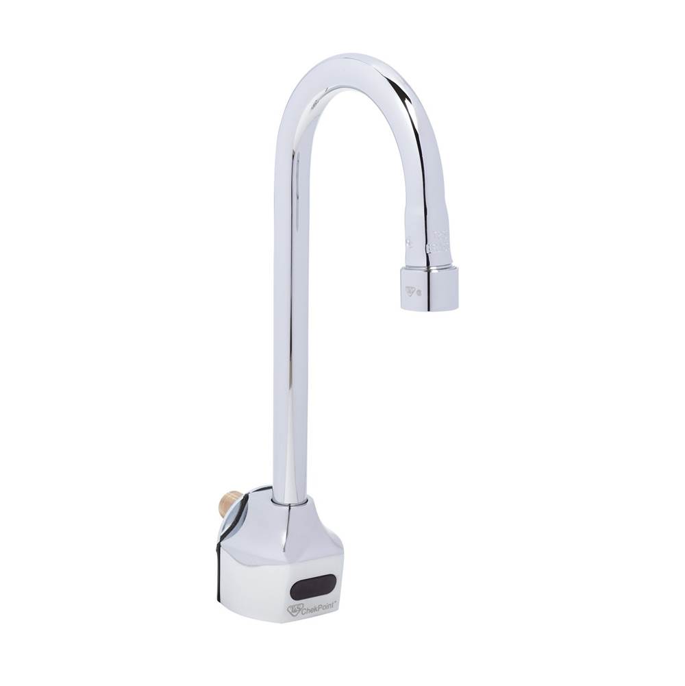 T&S Brass ChekPoint Electronic Faucet, Wall Mount Rigid Gooseneck (Less Mixing Valve)