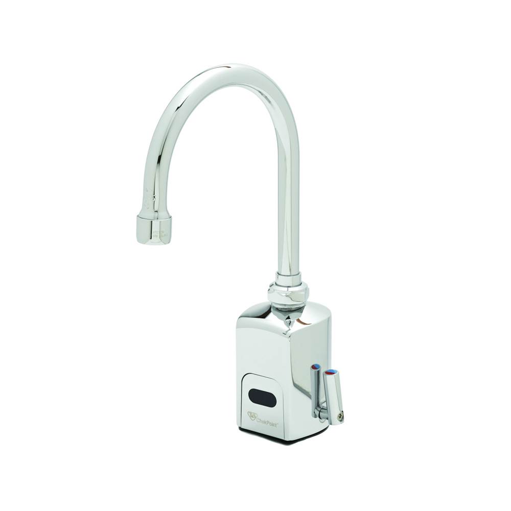 T&S Brass ChekPoint Above-Deck Electronic Faucet, Single Hole Deck Mount, Swivel Gooseneck, 2.2 GPM / 8.3 LPM VR Aerator